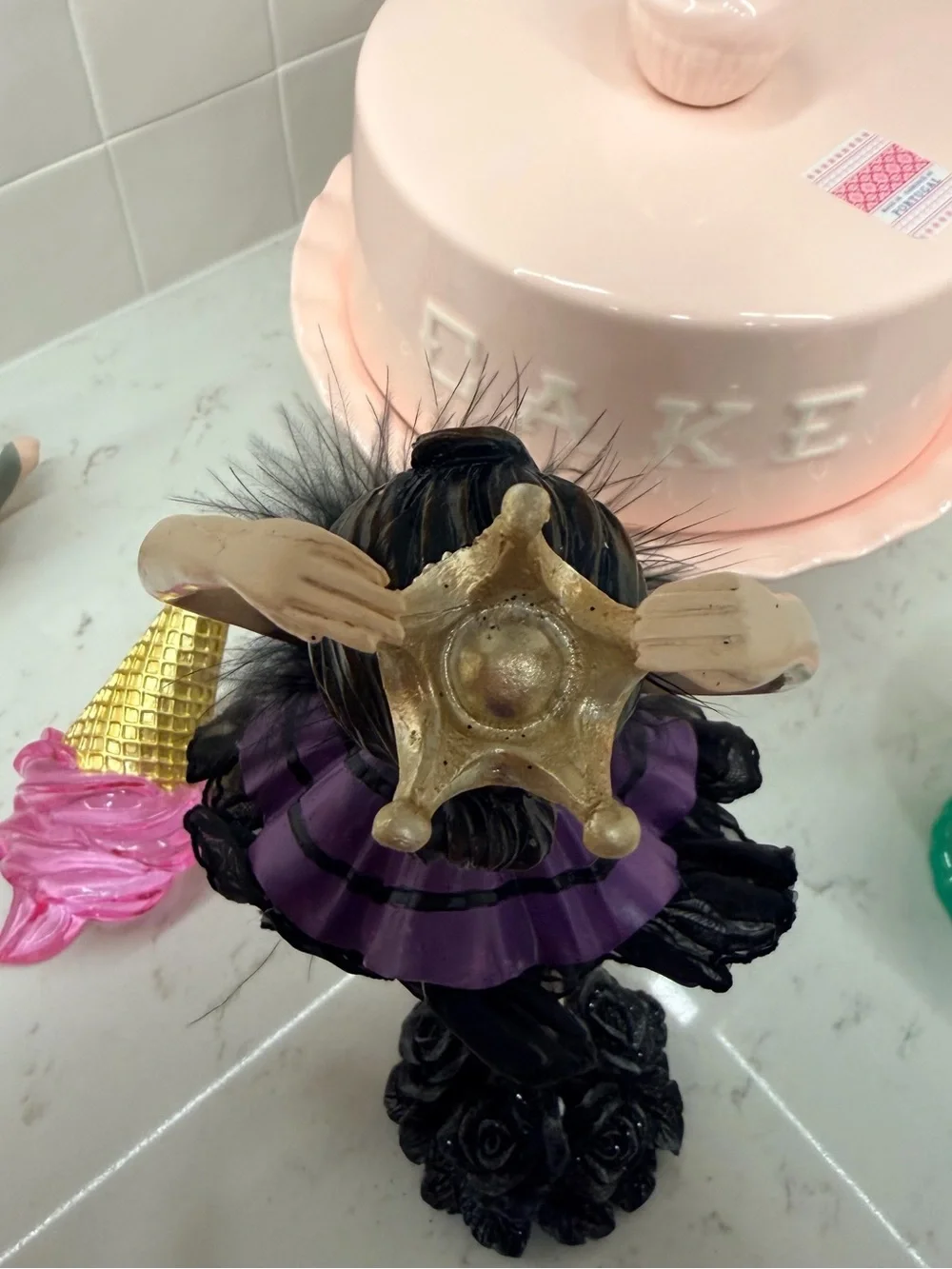 Bella Lux Halloween Ballerina Princess Figurine Black Purple Gothic Decor